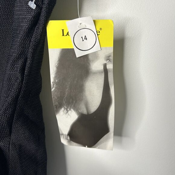 Longitude Size 14 Tank Swimsuit Black Textured Tummy Control - Picture 6 of 10